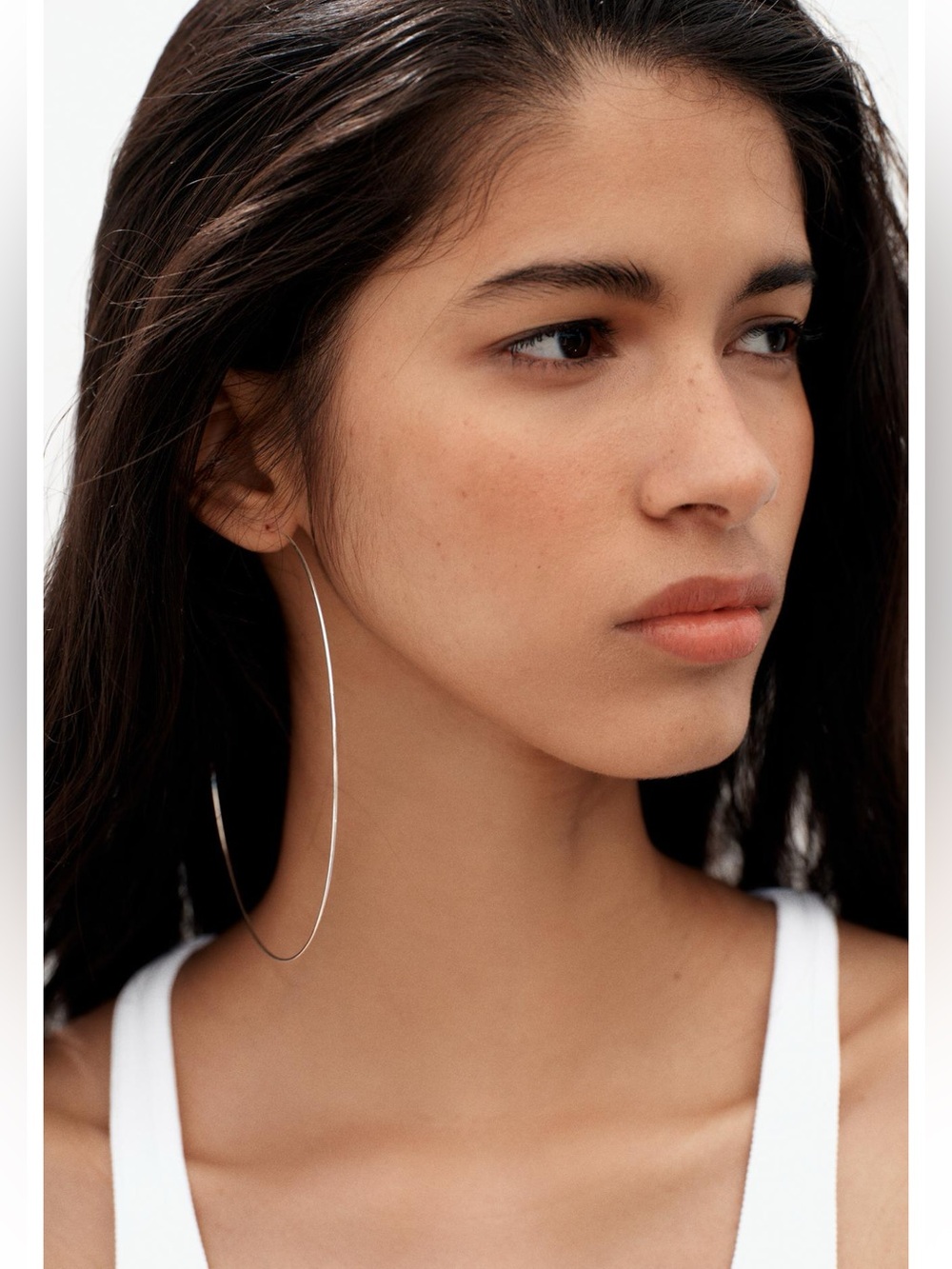 ZARA THIN MAXI HOOP EARRINGS